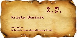 Krista Dominik névjegykártya